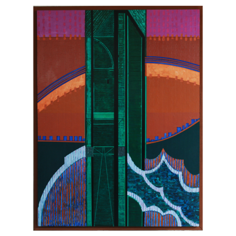 Water Tower (1986) - Oil  Panel 91.5 cms x 122 cms